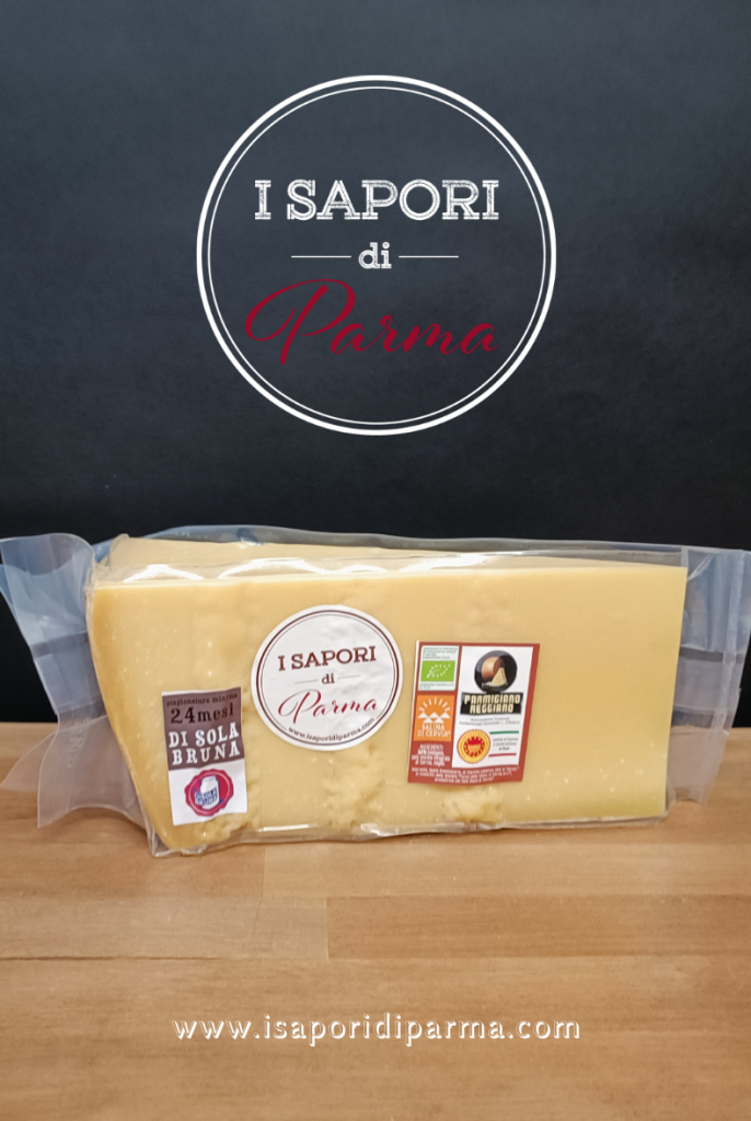 Parmigiano Reggiano D.O.P. di Vacca Bruna BIO 24-month aged Parmigiano Reggiano is grainy, with a sweeter flavor with a slightly spicy and salty aftertaste, due to the high amount of protein,especially casein.
This Parmigiano Reggiano is a perfect food for various food preparations with high digestibility . 
Price Parmigiano Reggiano D.O.P. SOLO BRUNA BIO 24 Months: